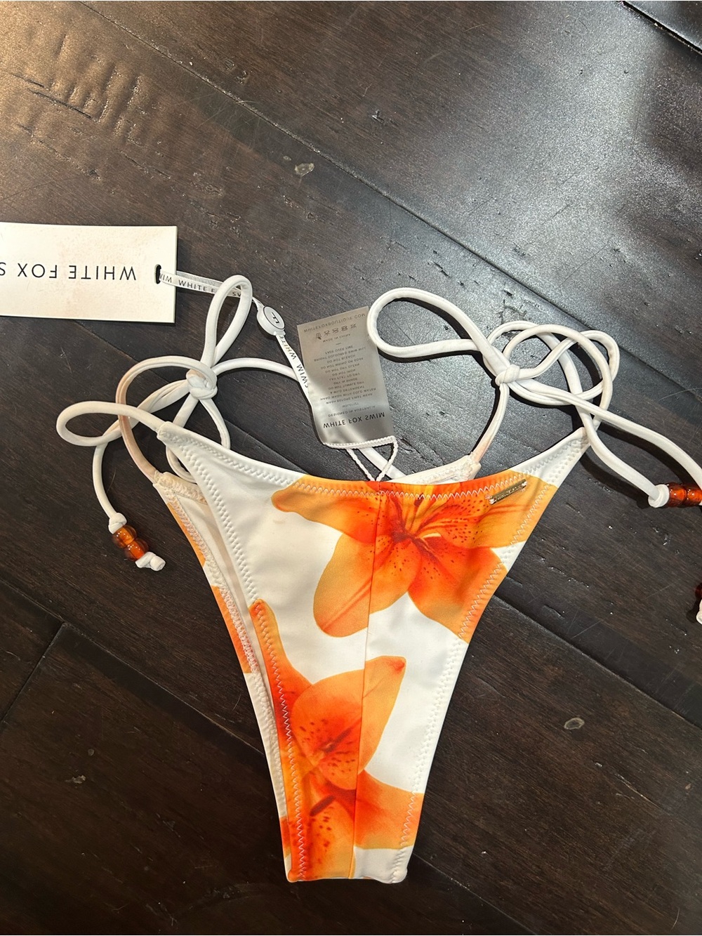 NWT White Fox Boutique XS Sandy Toes Bottoms Marigold Twist swim bikini orange - Picture 8 of 8